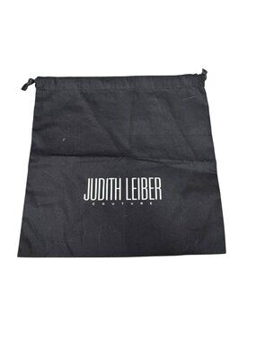 Judith Leiber Couture Black Dust Bag  Drawstring Storage 10x10 Clutch Minaudiere